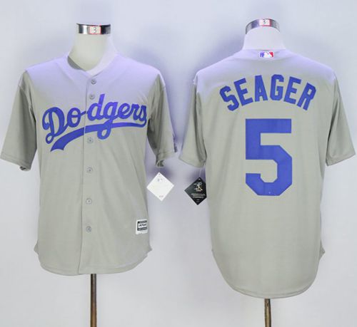 Dodgers #5 Corey Seager Grey New Cool Base Stitched MLB Jersey